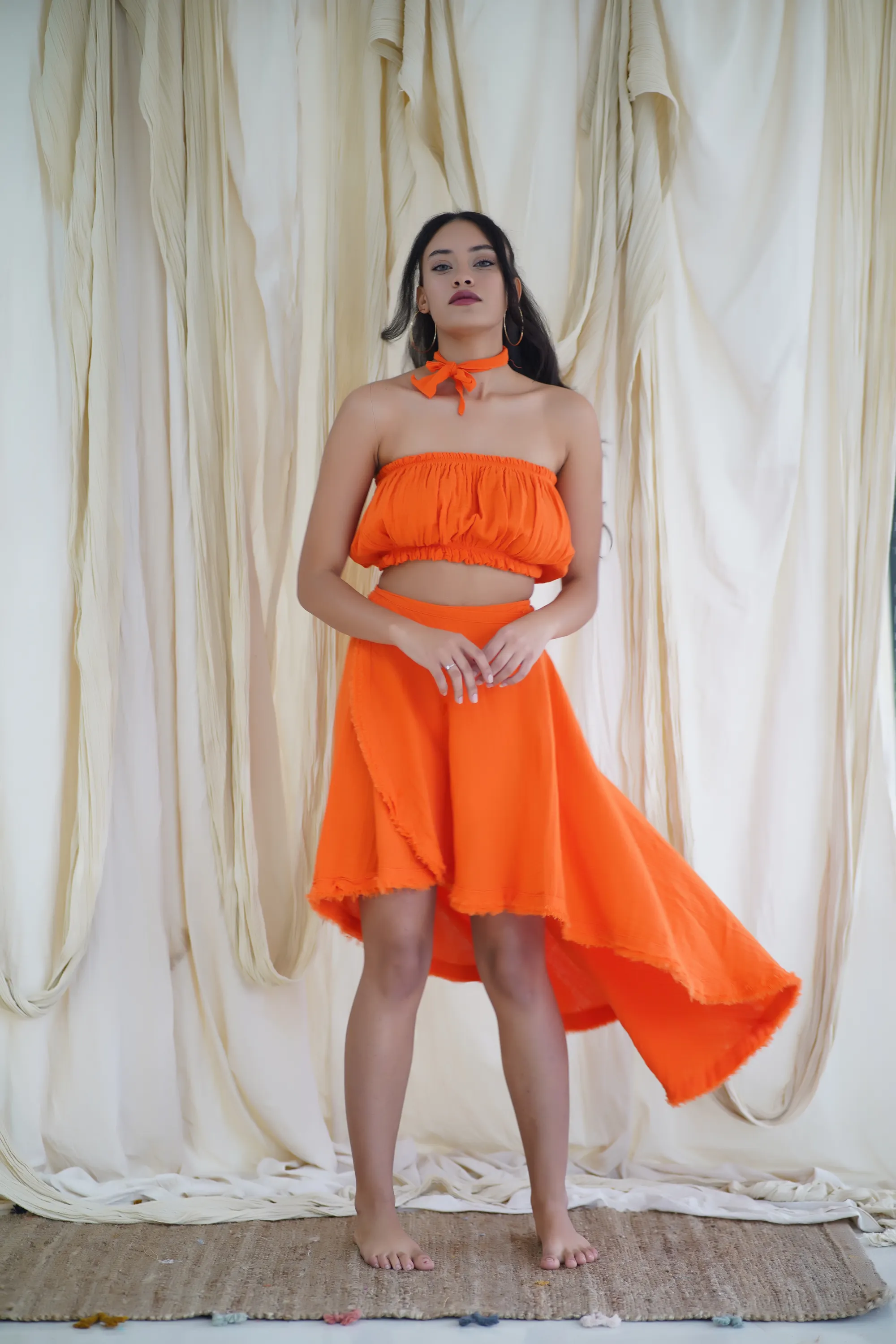 Long Tied Skirt - Pareo / Orange